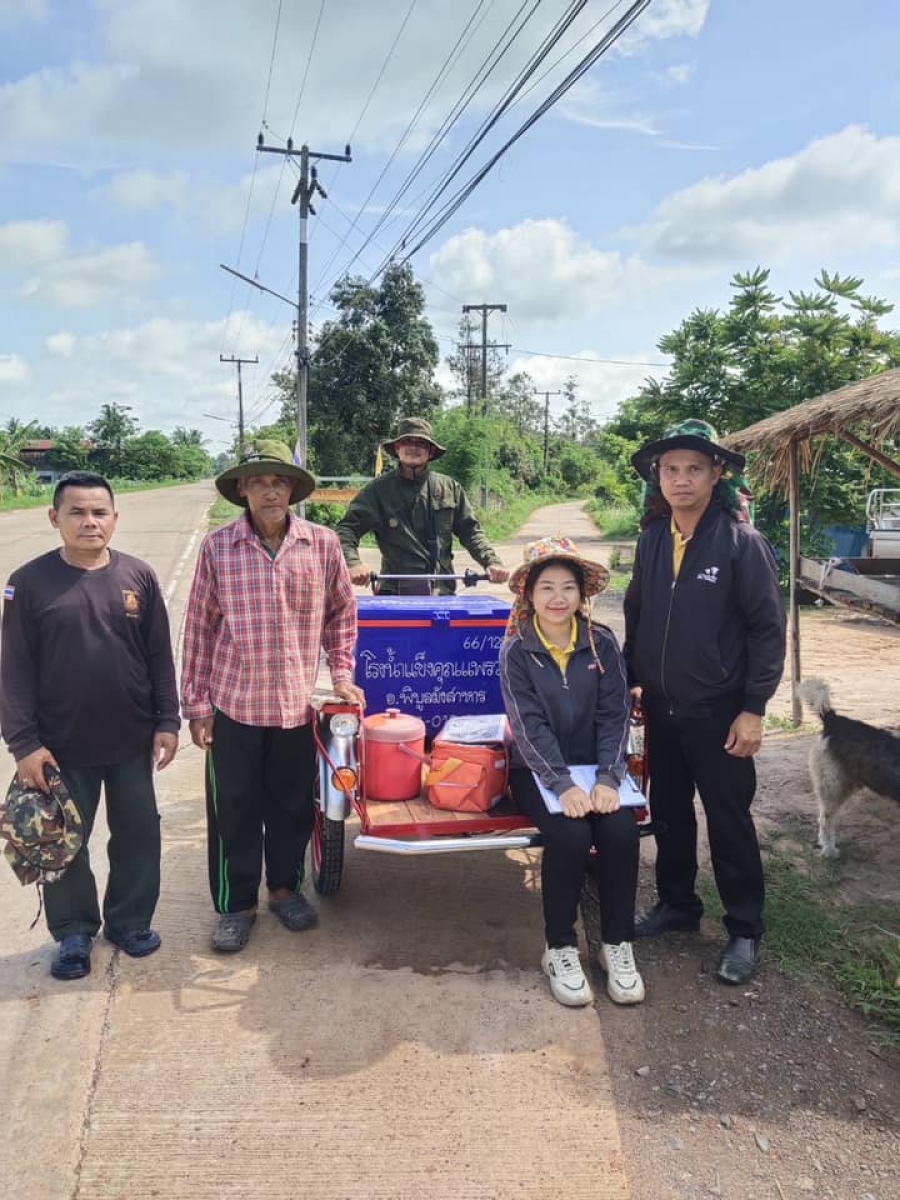 งานสาธารณสุข สำนักปลัด อบต.นาดี  ร่วมกับผู้นำชุมชน ลงพื้นที่ฉีดวัคซีนป้องกันโรคพิษสุนัขบ้า ในพื้นที่บ้านโนนสุขสันต์ หมู่ที่ 13 ตำบลนาดี อำเภอนาเยีย จังหวัดอุบลราชธานี